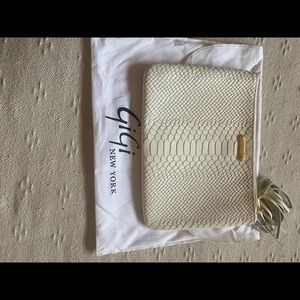 Gigi new york white leather clutch